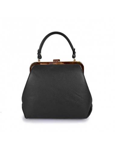Adelina - Leather Handbag with Snap Closure