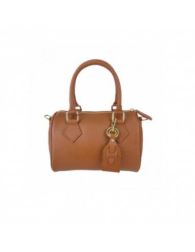 Carla - Genuine Leather Mini Bauletto Bag with Pendant