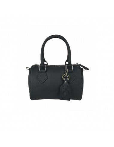 Carla - Genuine Leather Mini Bauletto Bag with Pendant